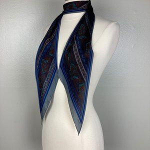 SACHA - OS - VINTAGE Dark Blue Semi-Sheer Paisley Scarf